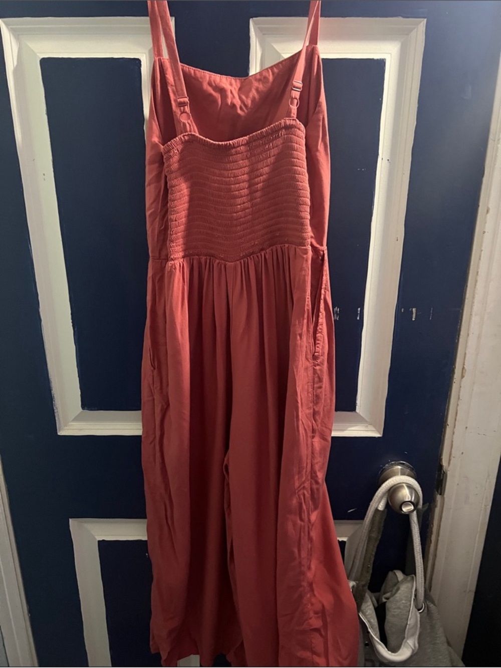 Old Navy Rust-Orange Smocked Romper Jumpsuit